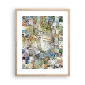 Een poster in een licht eiken lijst - Geometrische schuifeling - 40x50 cm