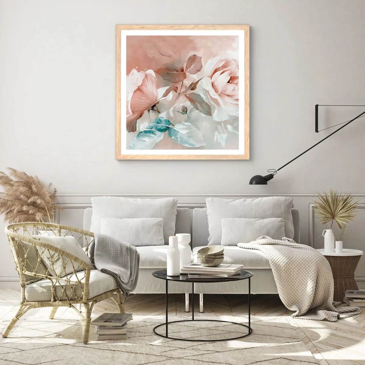 Een poster in een licht eiken lijst - De geest van de romantiek - 30x30 cm