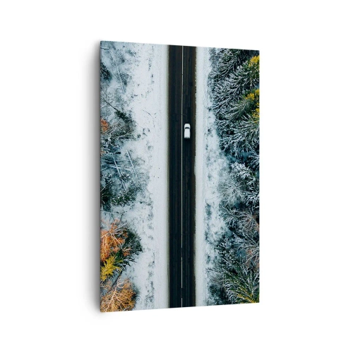 Schilderen op canvas - Snijd door het winterbos - 80x120 cm