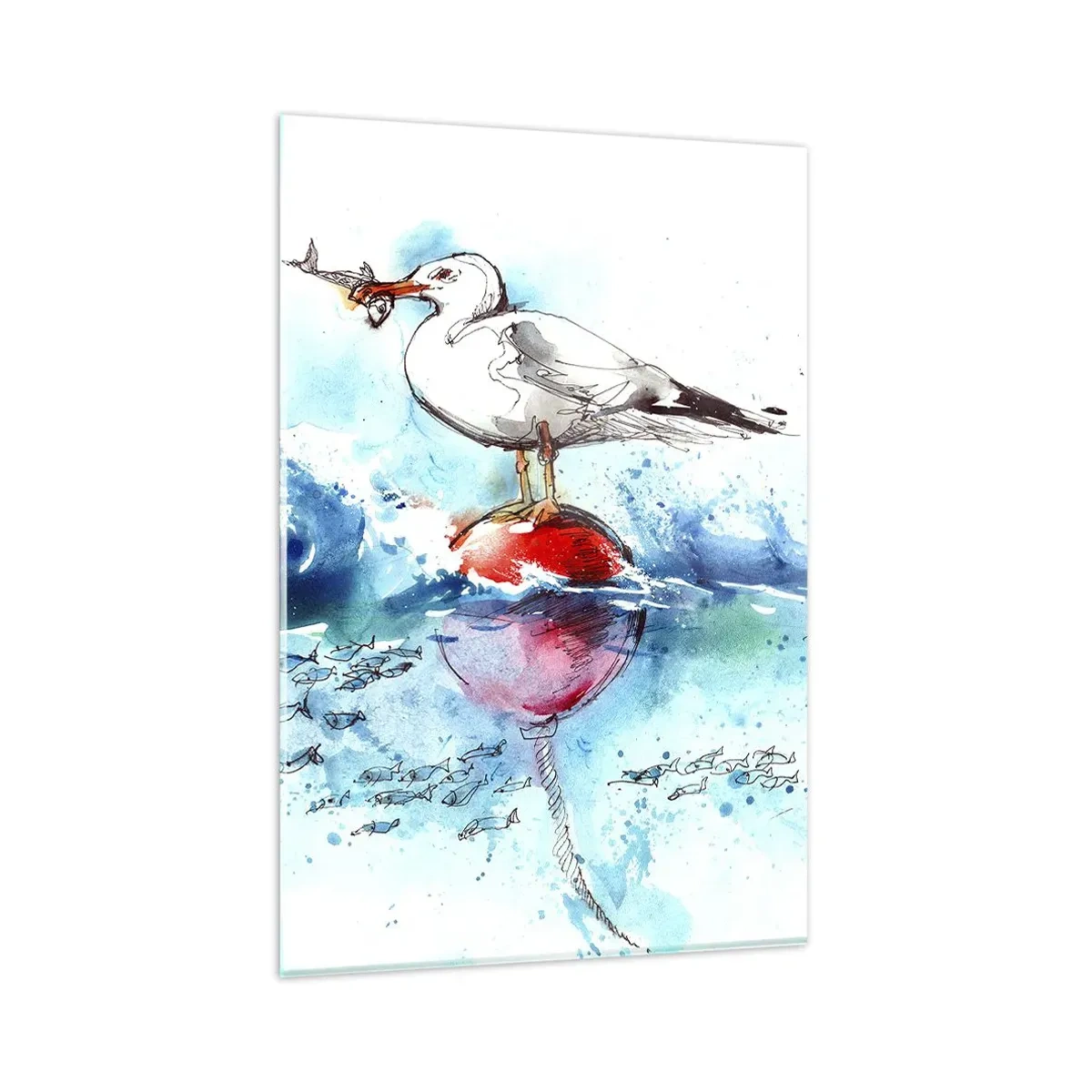 Schilderen op glas - Succesvolle vangst - 80x120 cm