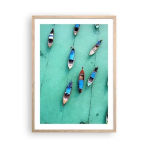 Een poster in een licht eiken lijst - In blijde verwachting - 50x70 cm