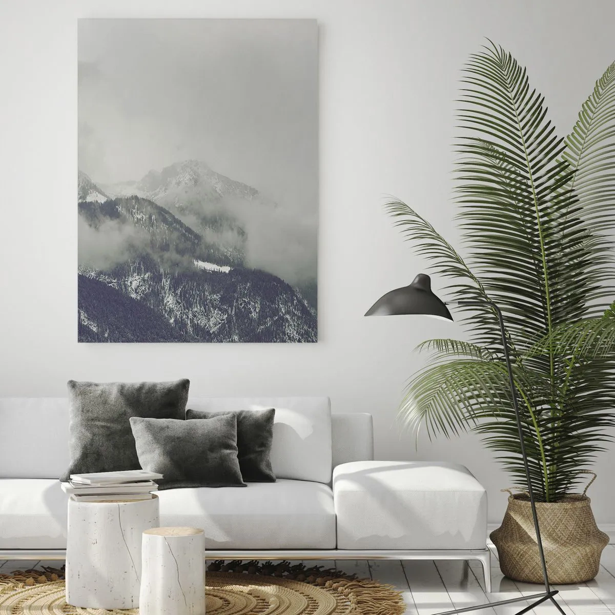 Schilderen op glas - Mistige vallei - 50x70 cm
