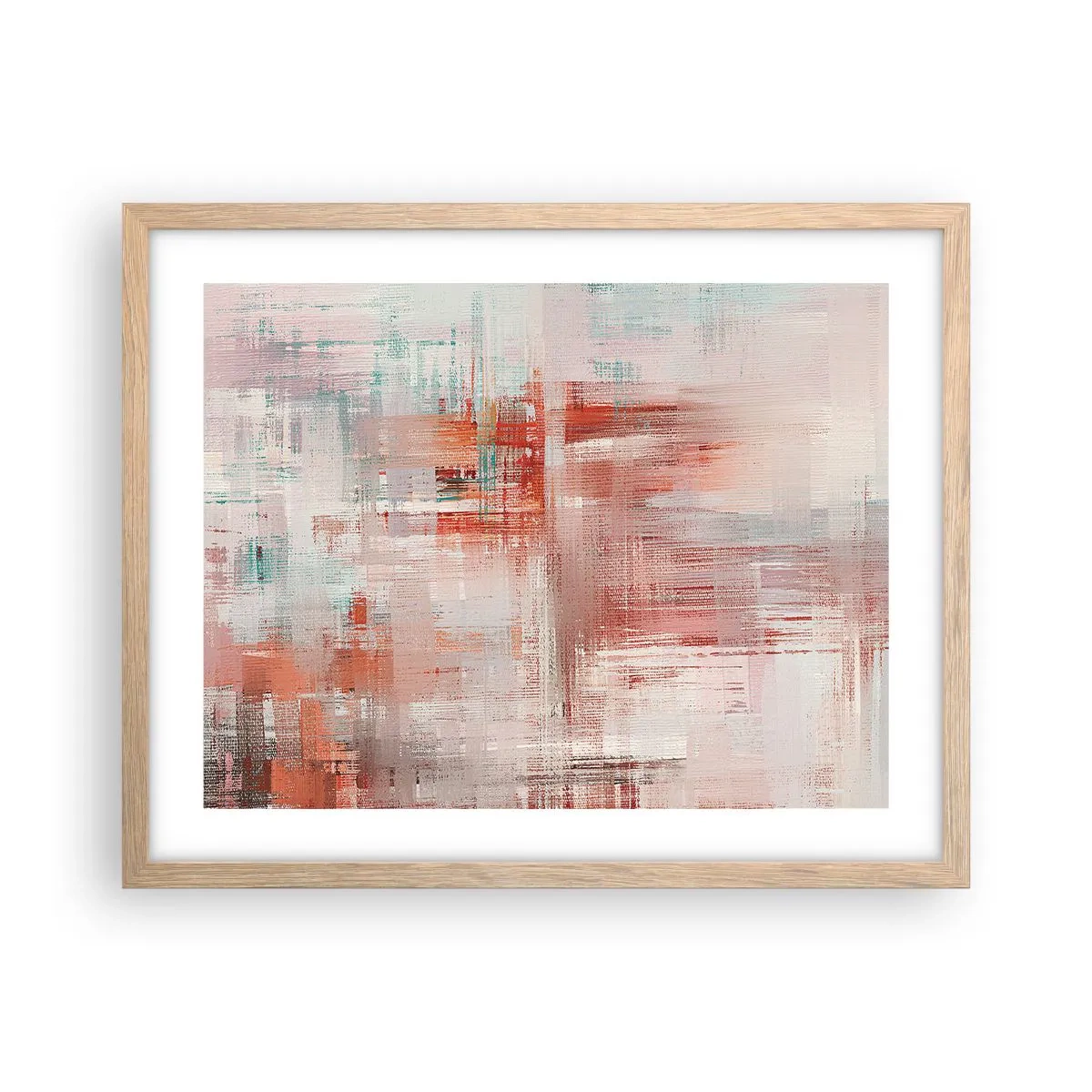 Een poster in een licht eiken lijst - Vaag. Maar roze - 50x40 cm