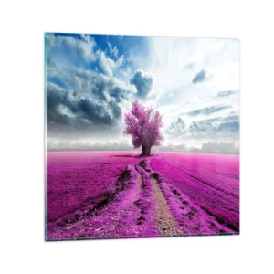 Schilderen op glas - Heide - heilige plek - 50x50 cm