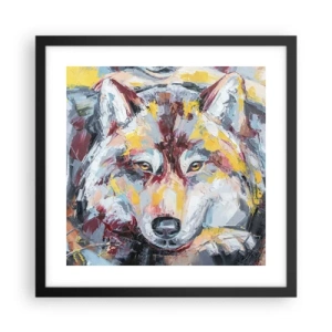 Poster in een zwarte lijst - Gemoedsrust onder dierbaren - 40x40 cm