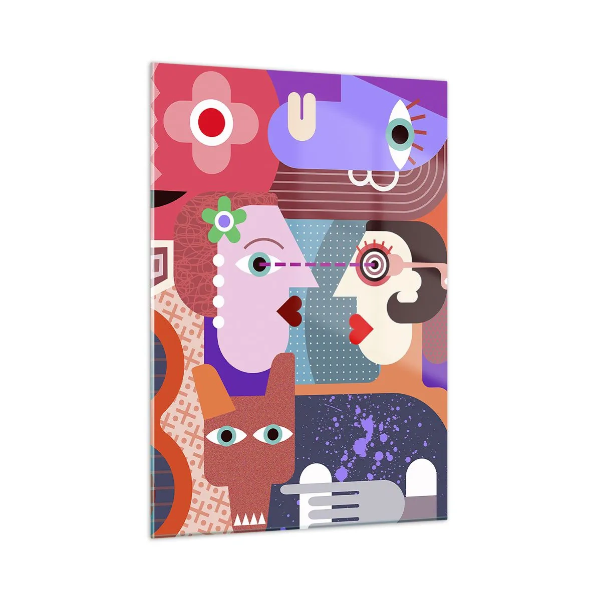 Schilderen op glas - Oog in oog - 50x70 cm