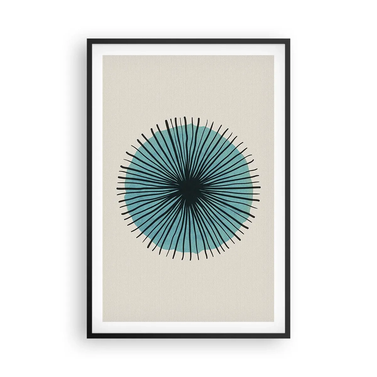 Poster in een zwarte lijst - Stralend in het blauw - 61x91 cm