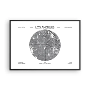 Poster in een zwarte lijst - Anatomie van Los Angeles - 100x70 cm