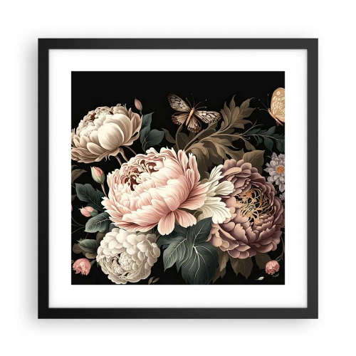 Poster in een zwarte lijst - In barokstijl - 40x40 cm