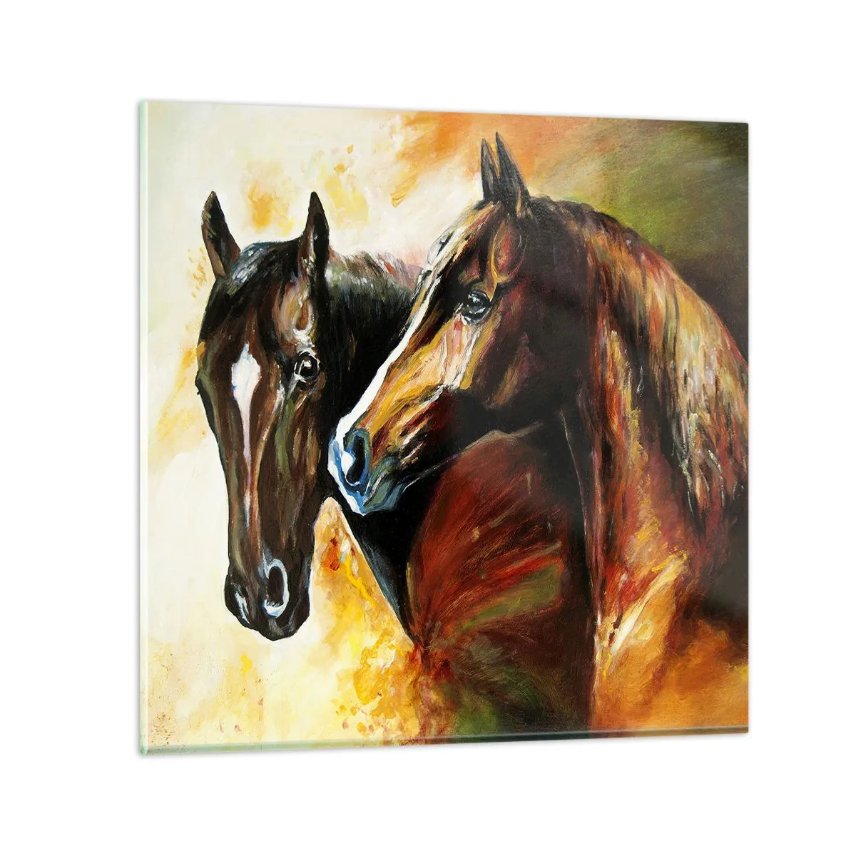 Schilderen op glas - Twee keer zo sierlijk - 70x70 cm