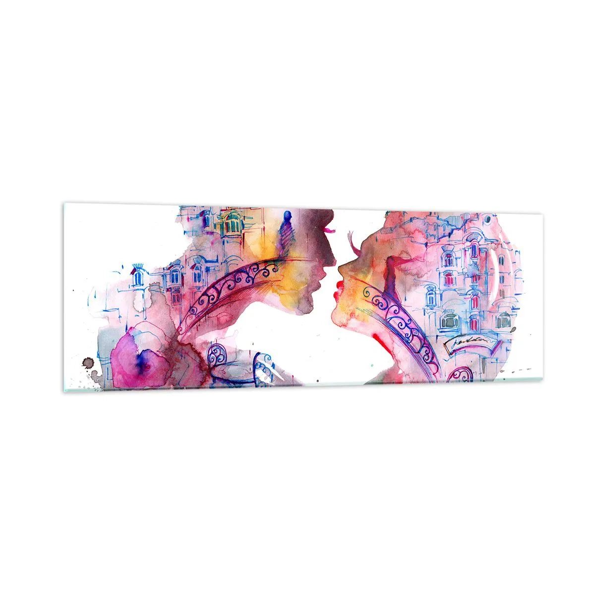Schilderen op glas - De geheime brug van zuchten - 90x30 cm