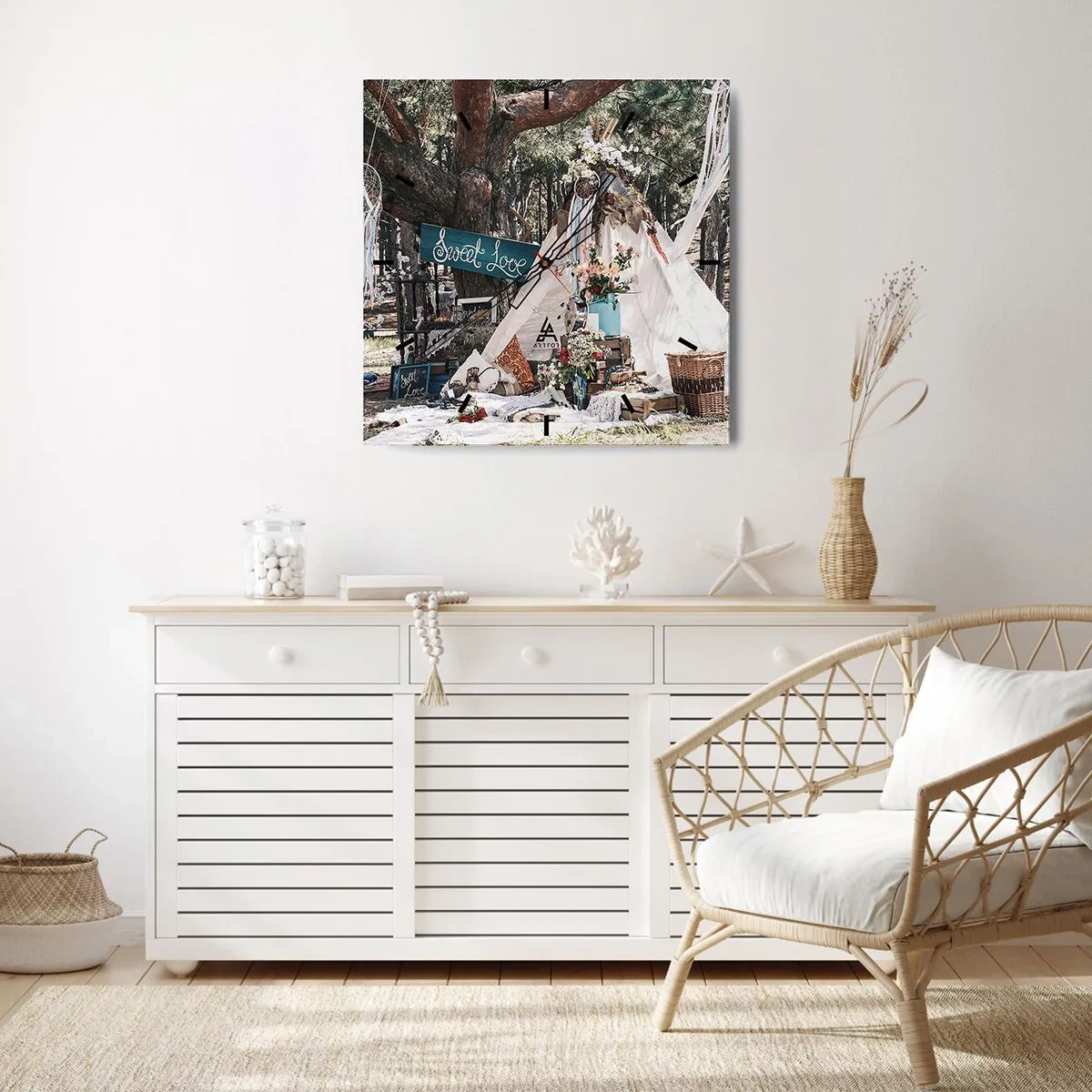 Wandklok - Klok - De liefde bedrijven ... - 40x40 cm