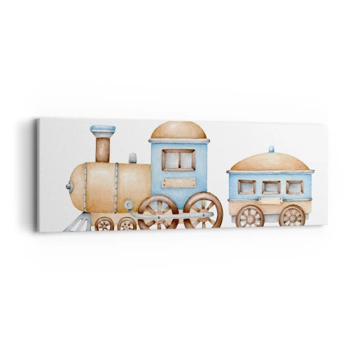 Schilderen op canvas - Hij staat op het station... - 90x30 cm