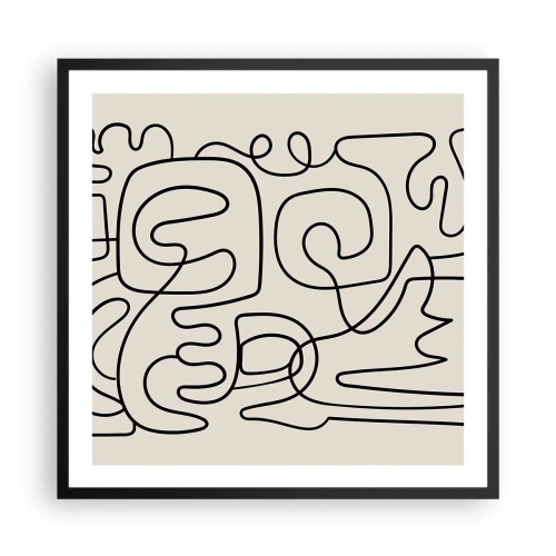 Poster in een zwarte lijst - Volg het pad - 60x60 cm