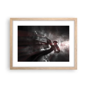 Een poster in een licht eiken lijst - In de dampen van jazz - 40x30 cm