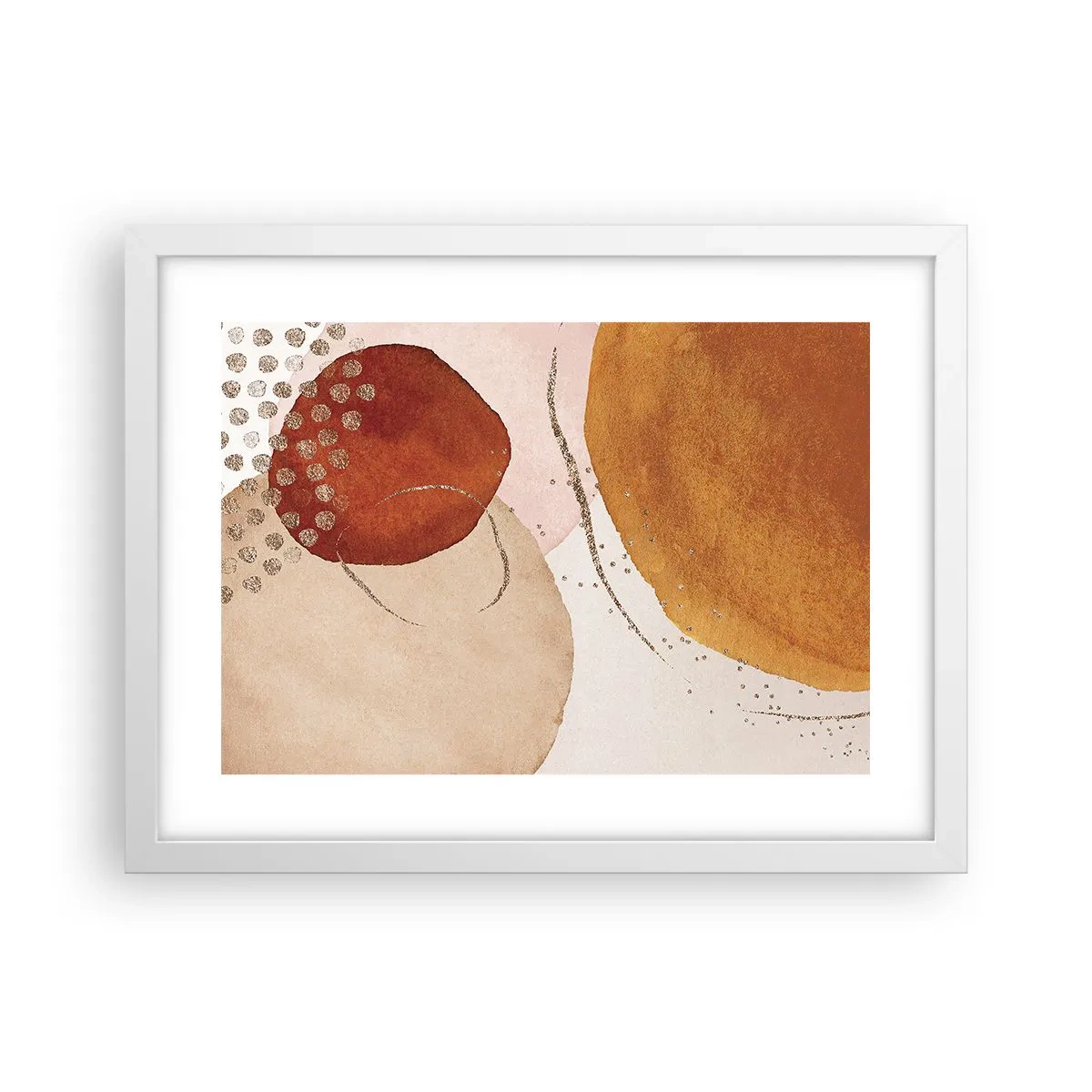 Poster in een witte lijst - Rondheid en beweging - 40x30 cm