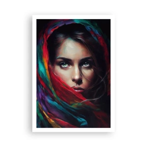 Poster - Mysterie met groene ogen - 70x100 cm