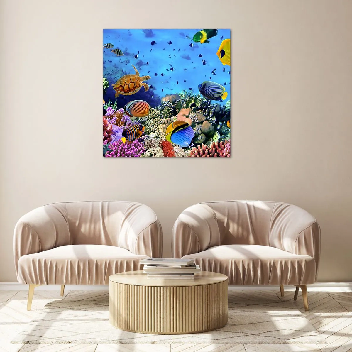 Schilderen op glas - En wat weten we over het leven... - 70x70 cm