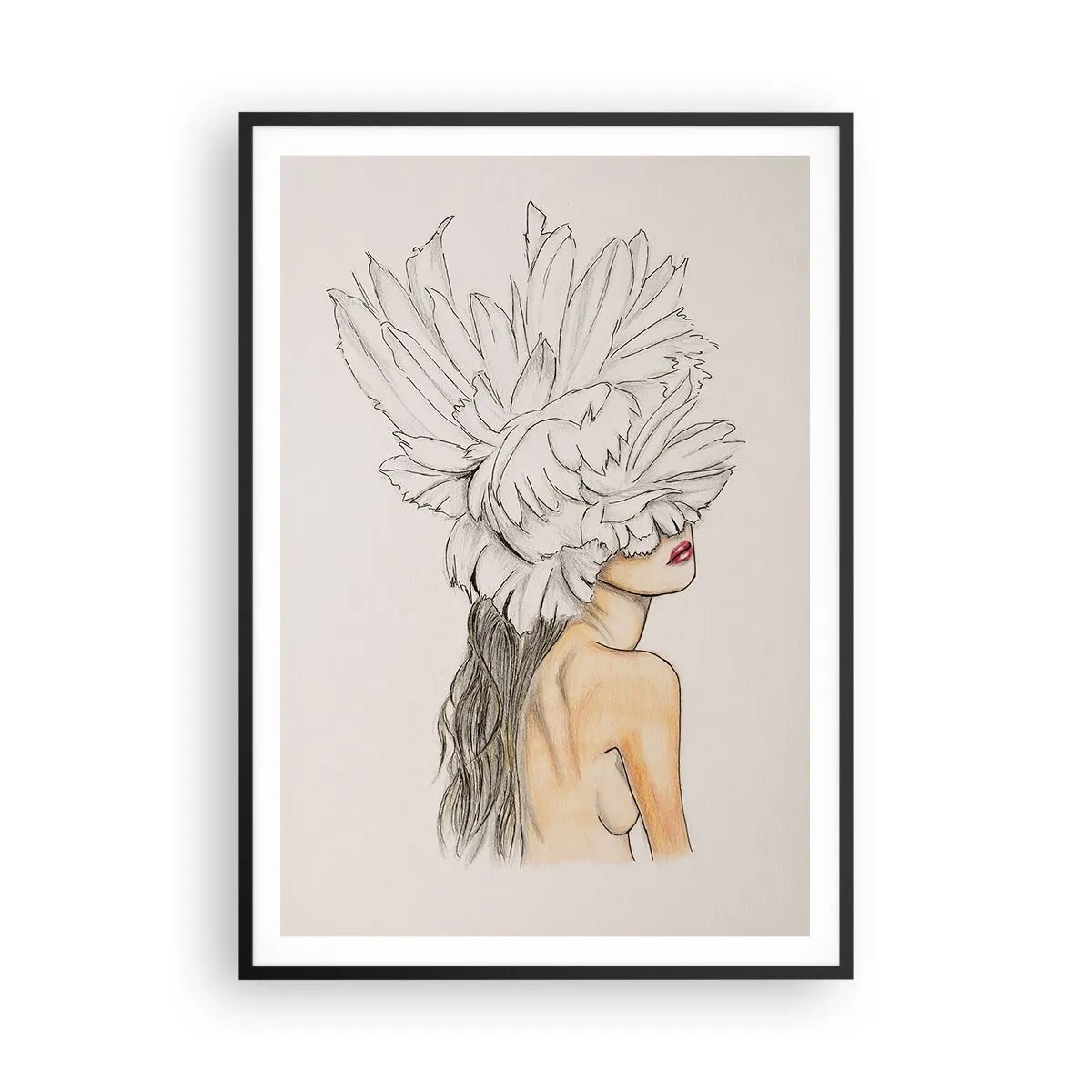 Poster in een zwarte lijst - gekroonde schoonheid - 70x100 cm
