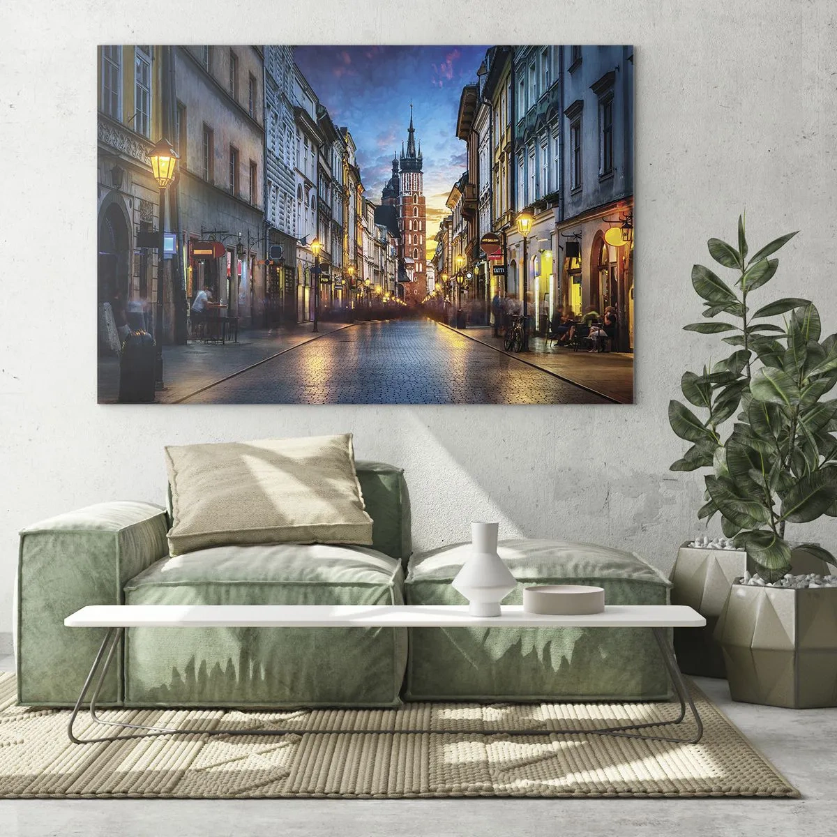 Schilderen op glas - Charme van Krakau - 100x70 cm