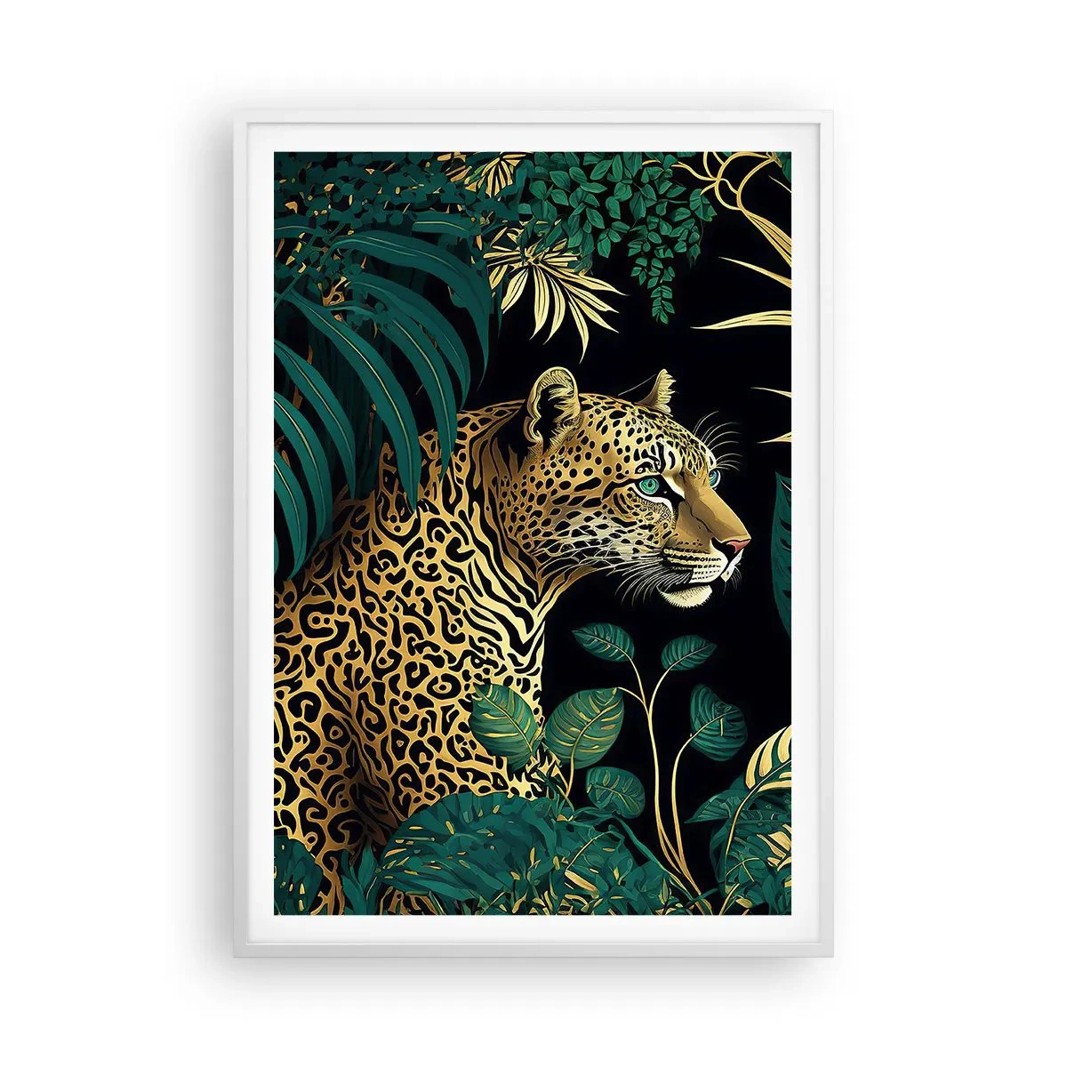 Poster in een witte lijst - Een gastheer in de jungle - 70x100 cm