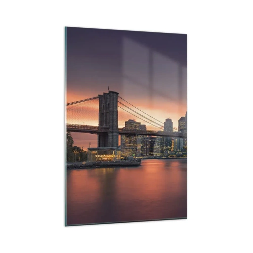 Schilderen op glas - Ondergedompeld in lila stilte - 80x120 cm