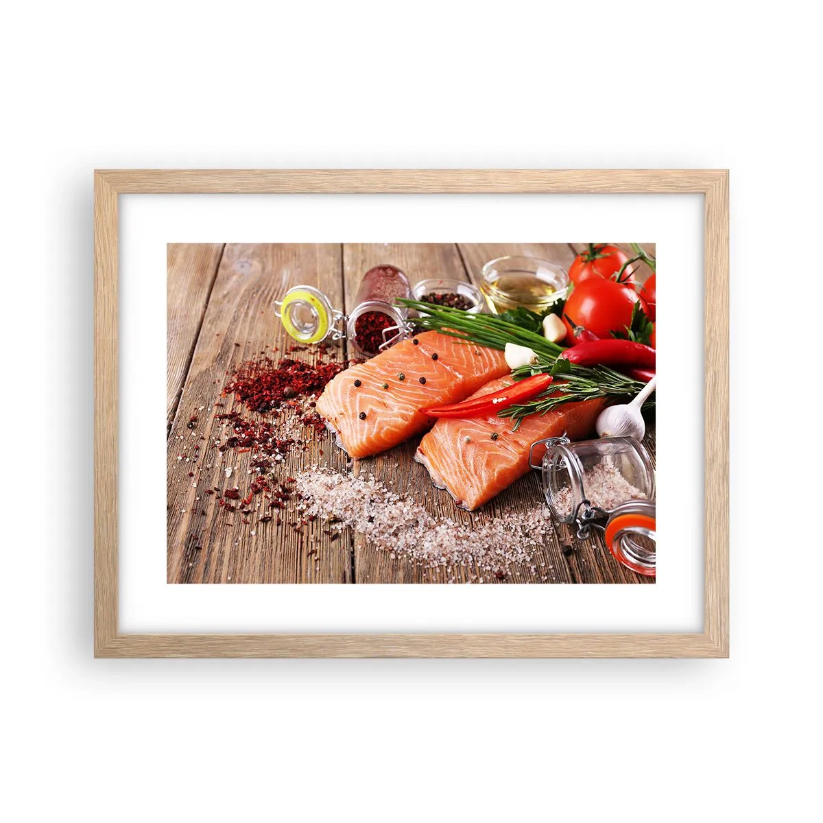 Een poster in een licht eiken lijst - Noors avontuur in de keuken - 40x30 cm