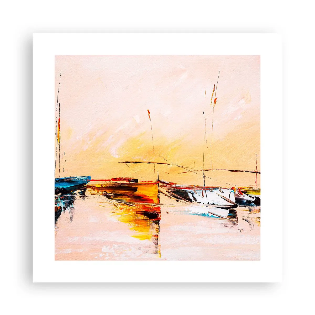 Poster - Avond in de jachthaven - 40x40 cm