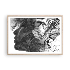 Een poster in een licht eiken lijst - Verstrikt in dromen - 100x70 cm