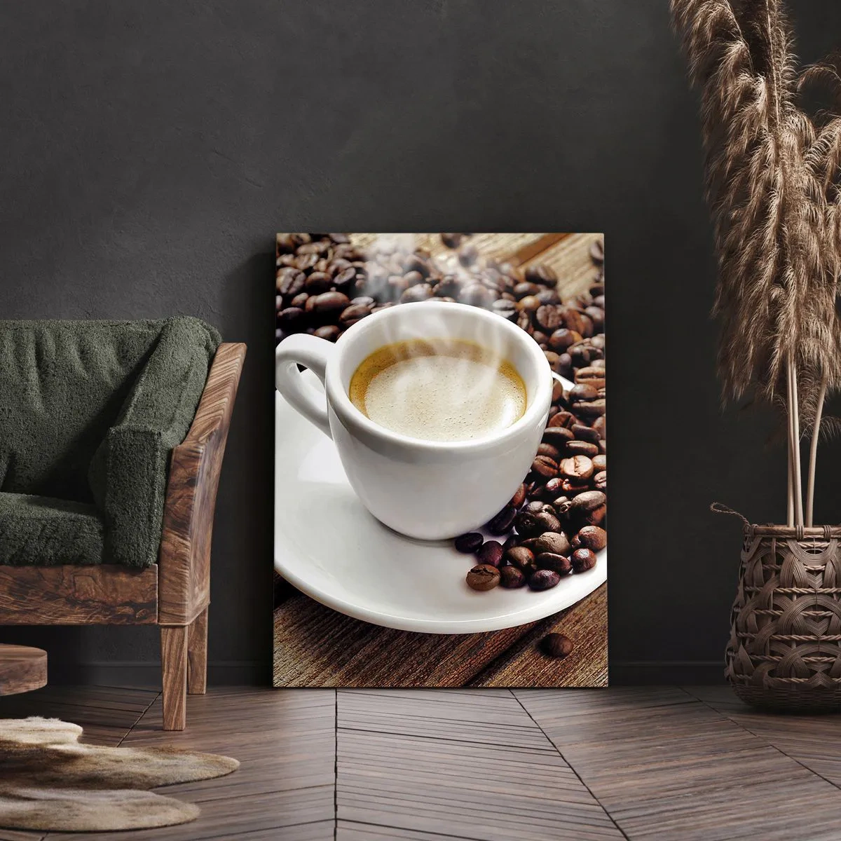 Schilderen op canvas - Koffie op de bank - 65x120 cm