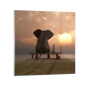 Schilderen op glas - Het is goed om samen stil te zijn - 30x30 cm