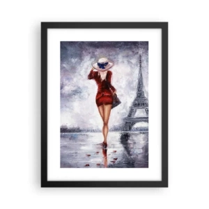 Poster in een zwarte lijst - Parijs symbolen - 30x40 cm