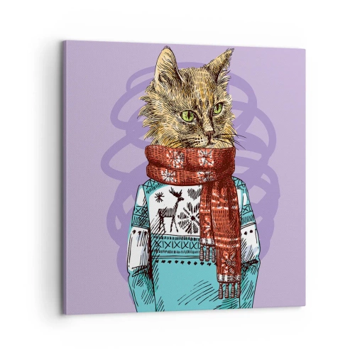Schilderen op canvas - De kat niet alleen in schoenen - 60x60 cm