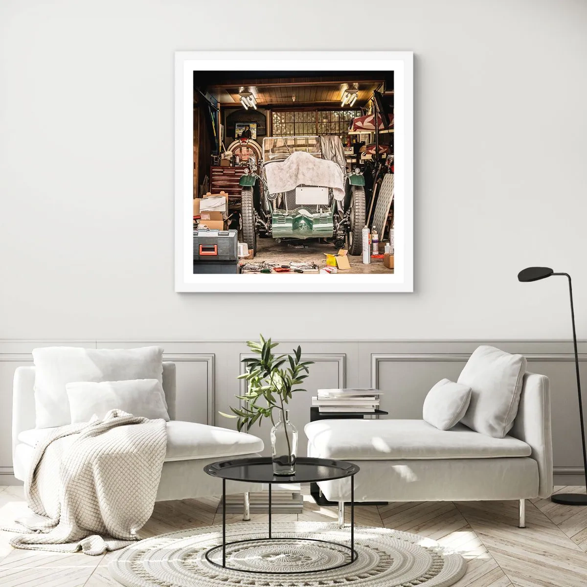 Poster in een witte lijst - Terug naar het verleden - 30x30 cm