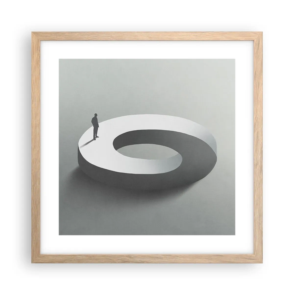 Een poster in een licht eiken lijst - En wees hier slim - 40x40 cm