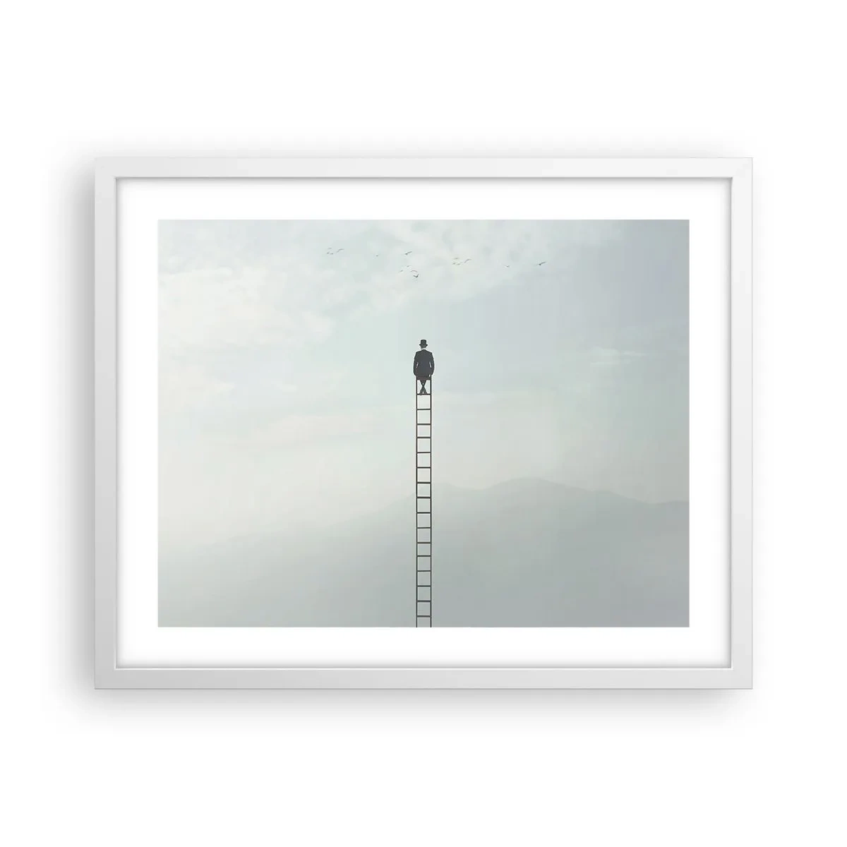 Poster in een witte lijst - Stap verder op! - 50x40 cm