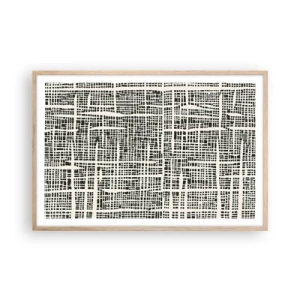 Een poster in een licht eiken lijst - Geweven compositie - 91x61 cm