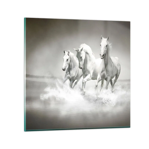 Schilderen op glas - Witte waanzin - 30x30 cm