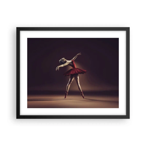 Poster in een zwarte lijst - Een prima ballerina - 50x40 cm