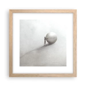 Een poster in een licht eiken lijst - Het spel van het leven - 30x30 cm