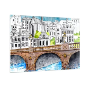 Schilderen op glas - De stad als geschilderd - 100x70 cm