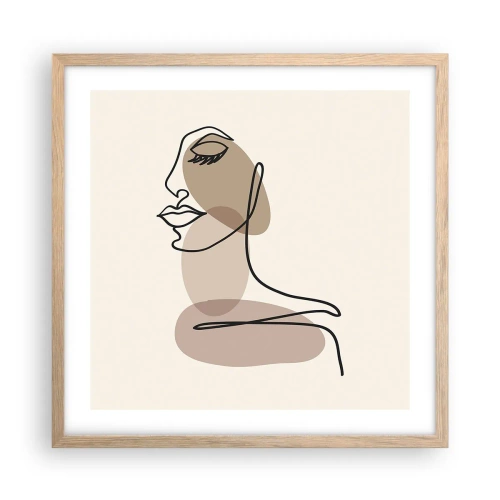Een poster in een licht eiken lijst - Een bepaalde lijn van schoonheid - 50x50 cm