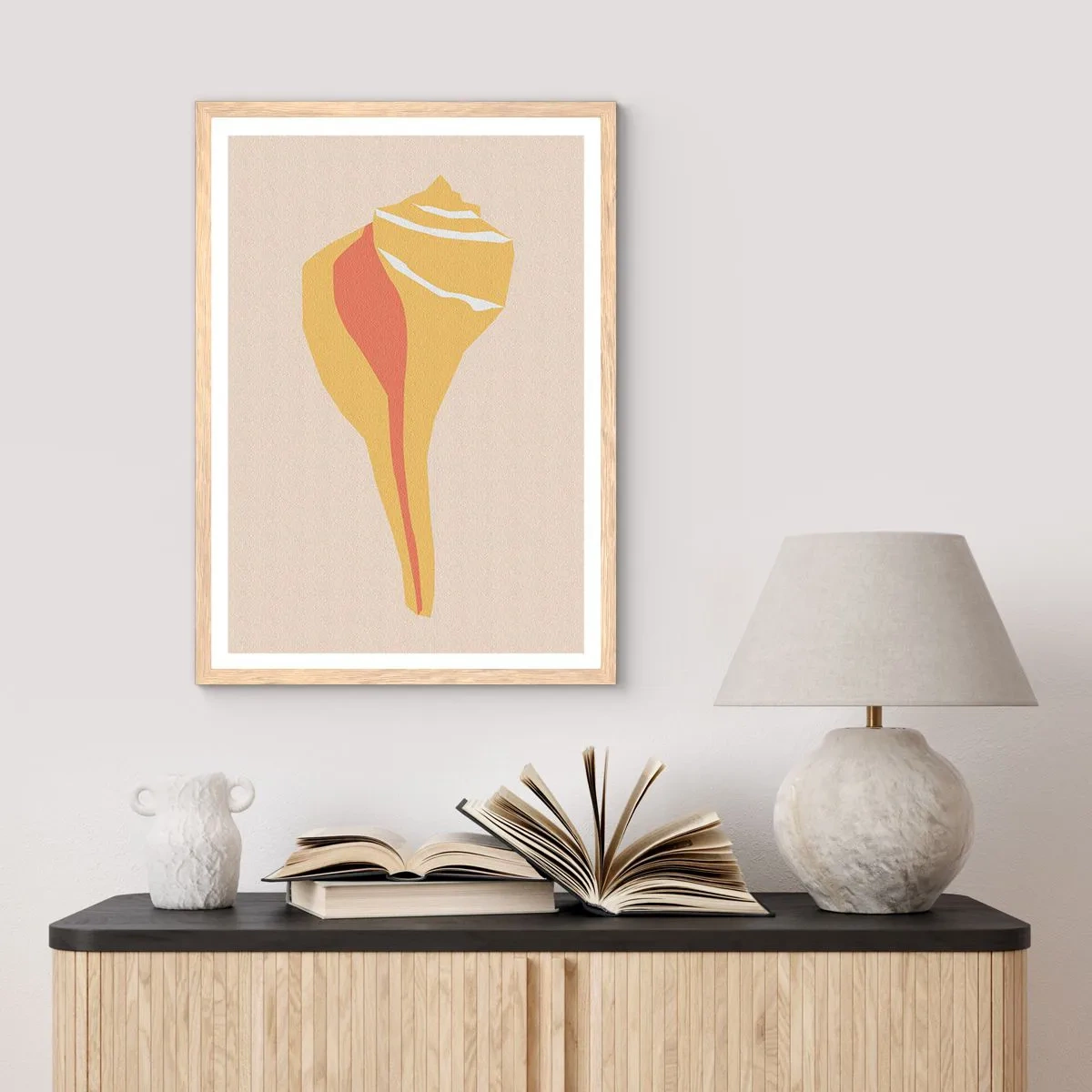 Een poster in een licht eiken lijst - Organische abstractie – groei - 70x100 cm