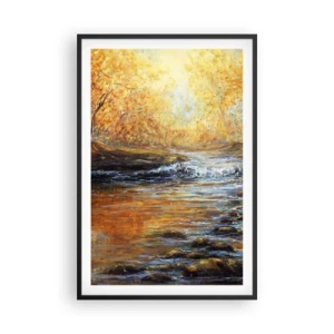 Poster in een zwarte lijst - De gouden stroom - 61x91 cm