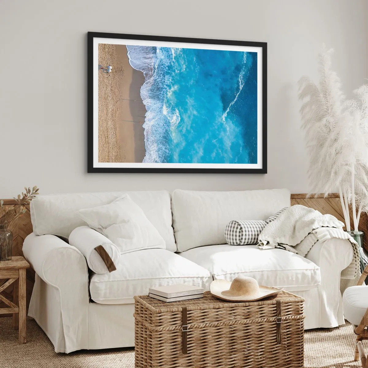 Poster in een zwarte lijst - De kracht van blauw - 50x40 cm