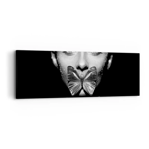 Schilderen op canvas - Vlinder kus - 90x30 cm