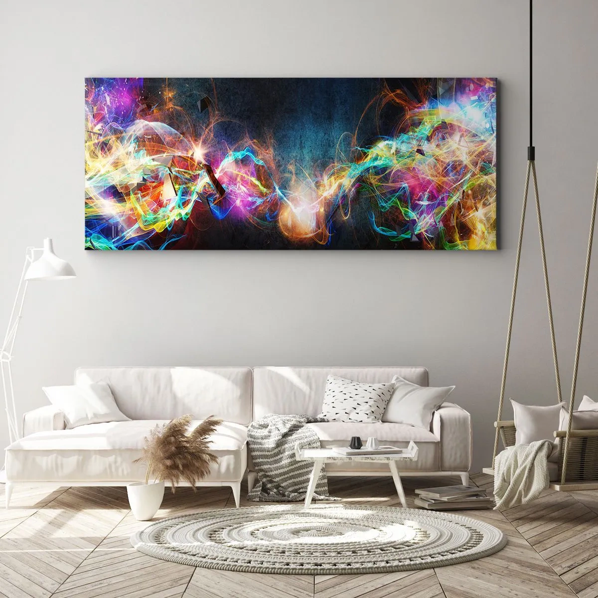Schilderen op canvas - Met vreugde tegen het donker - 100x40 cm