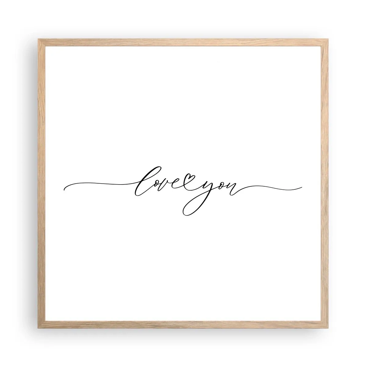 Een poster in een licht eiken lijst - Zwart op wit - 60x60 cm