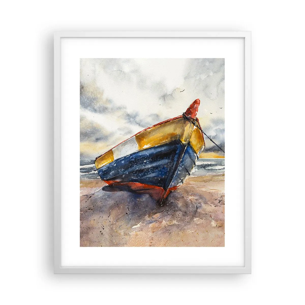 Poster in een witte lijst - Rust aan de kust - 40x50 cm