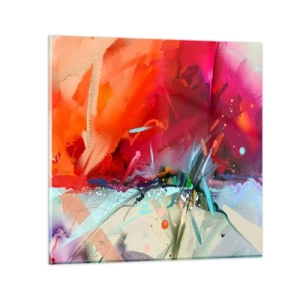 Schilderen op glas - Een explosie van licht en kleuren - 30x30 cm